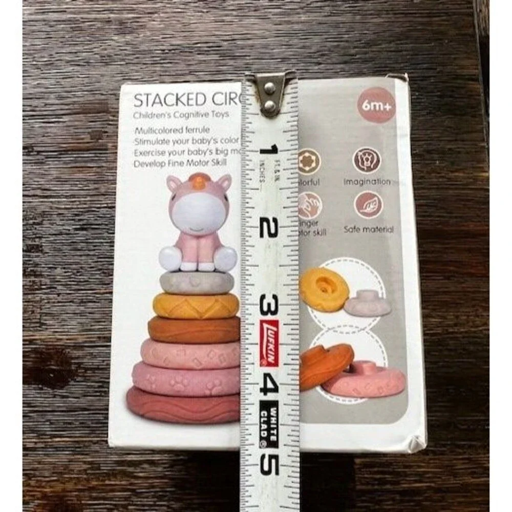 Stacking Nesting Baby Toy Nueplay 7 Pcs Squeeze Teething Cognitive Toy NEW